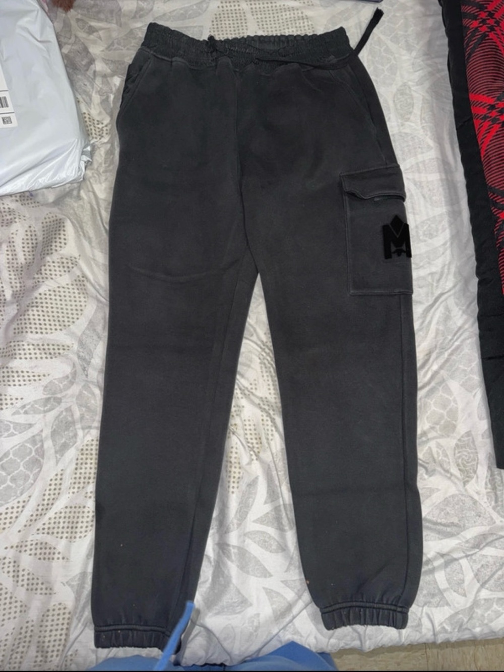 Mackage Black Cargo Jogger Sweatpants